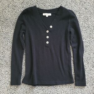 NEW LOFT Waffle Henley Tee